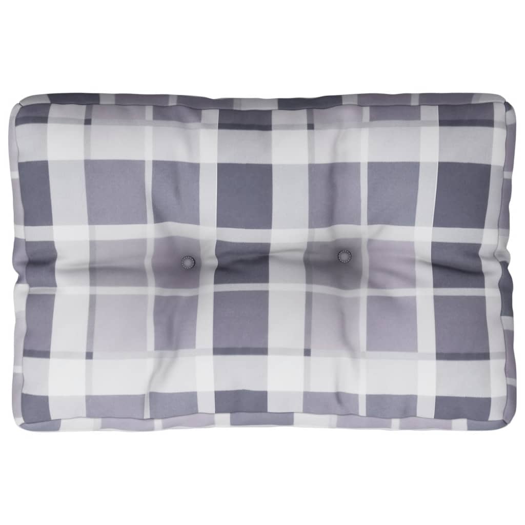 vidaXL Paletės pagalvėlė, pilka, 50x40x12cm, audinys, languota