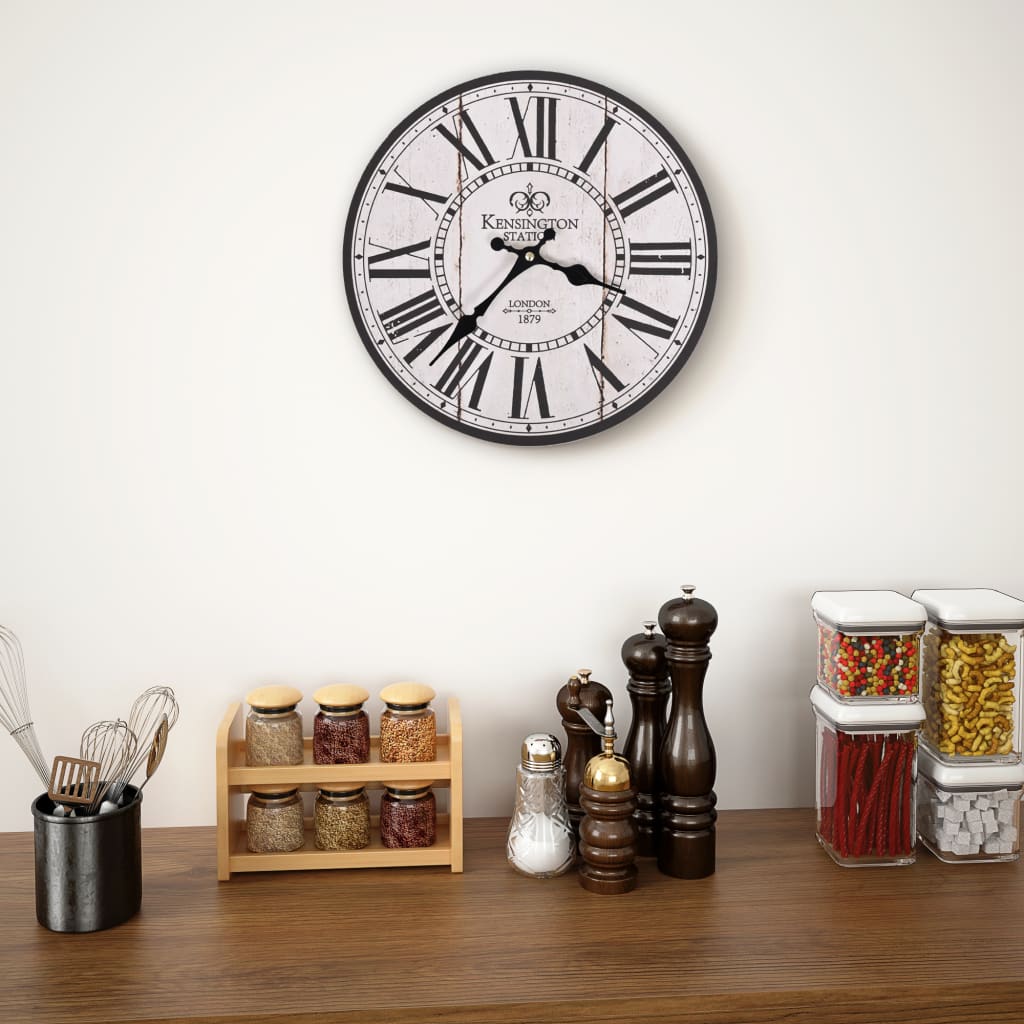 vidaXL Sieninis laikrodis virtuvei, 30cm, vintažinio dizaino, Londonas