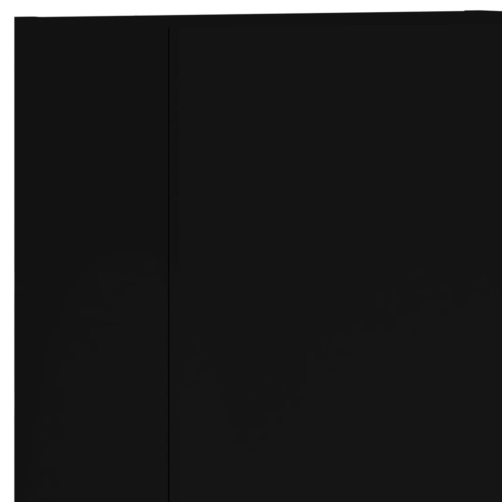 vidaXL Sieninė TV sekcija, 5 dalių, juodos spalvos, apdirbta mediena