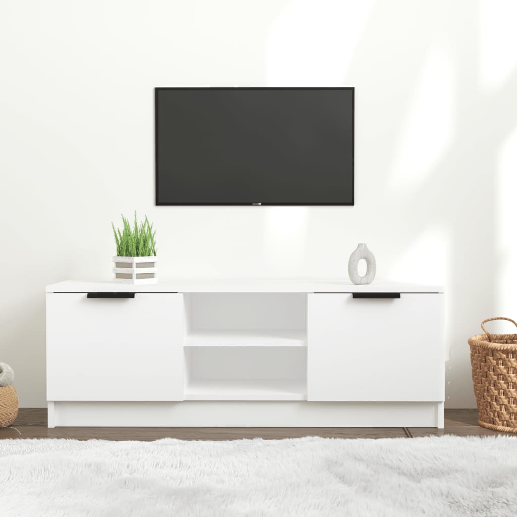 vidaXL Televizoriaus spintelė, balta, 102x35x36,5cm, apdirbta mediena