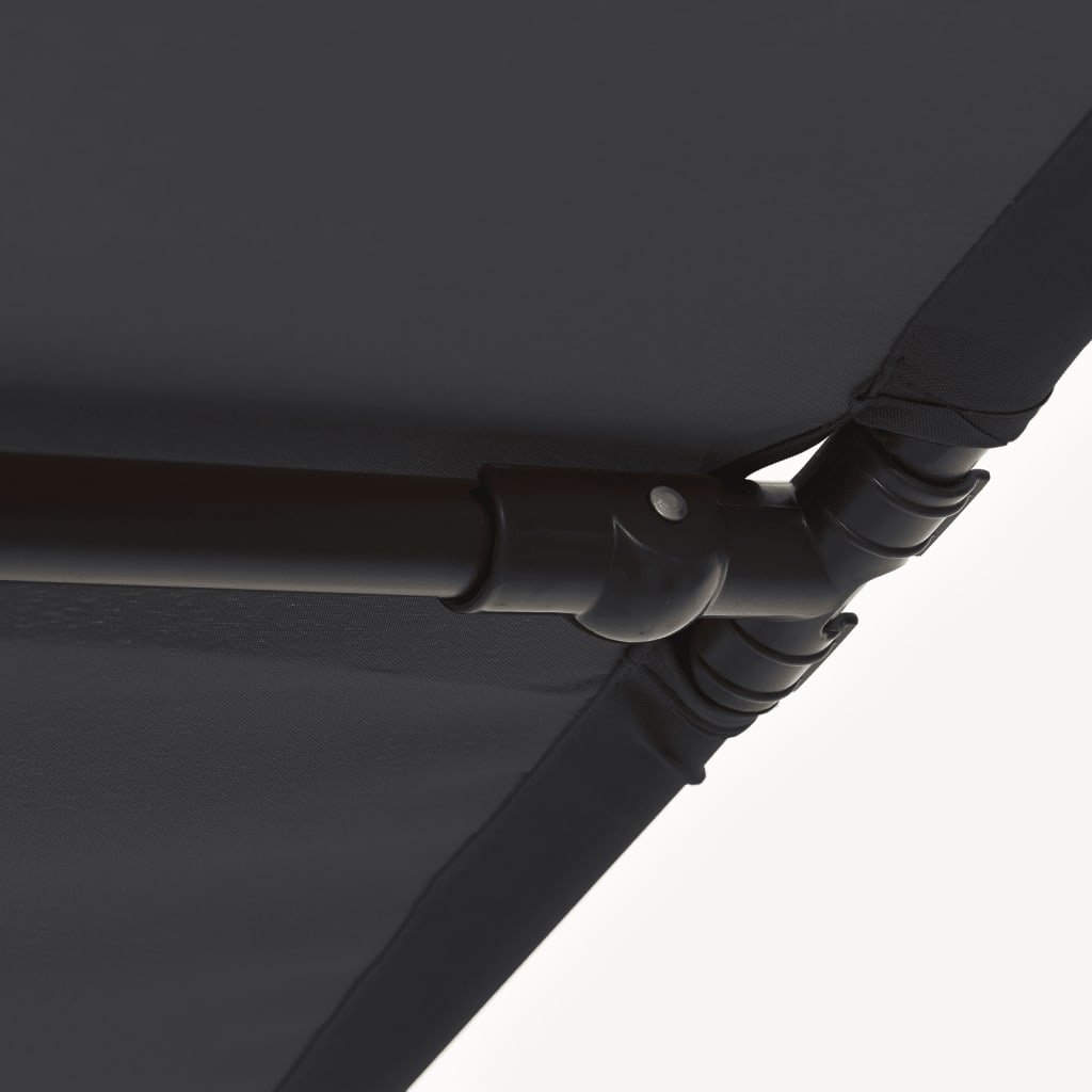 vidaXL Lauko skėtis su aliuminio stulpu, juodos spalvos, 2x1,5m
