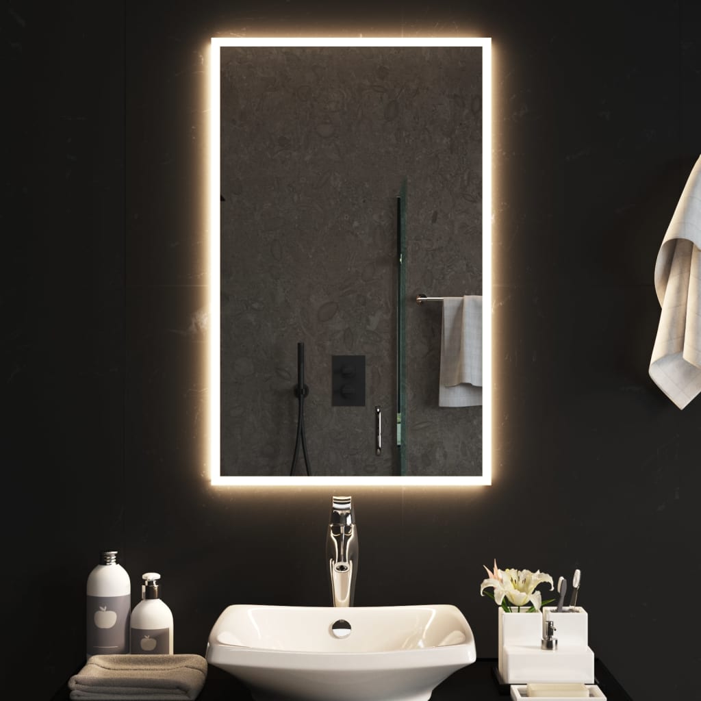 vidaXL Vonios kambario LED veidrodis, 50x80cm