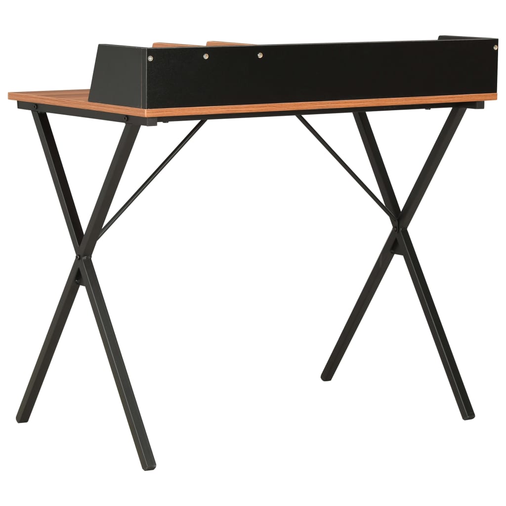 vidaXL Rašomasis stalas, juodos ir rudos spalvos, 80x50x84cm