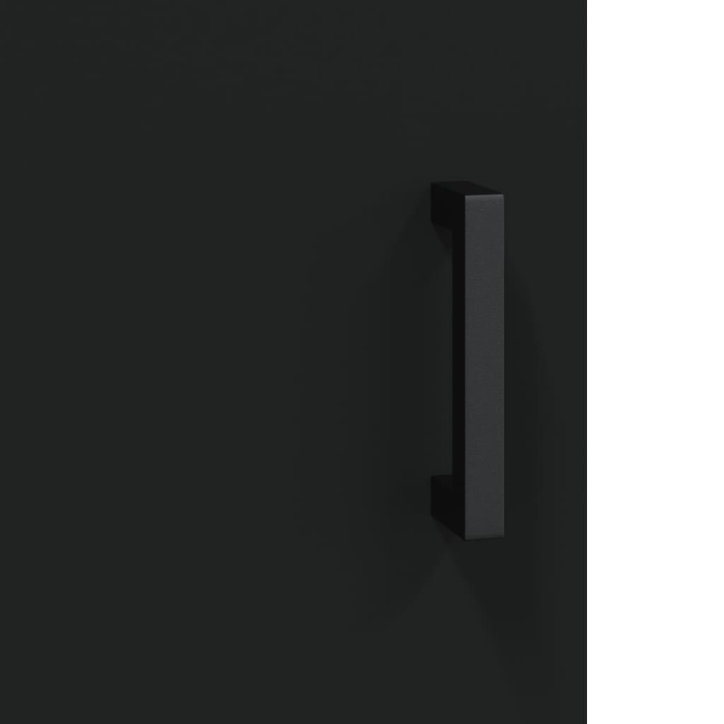 vidaXL Šoninė spintelė, juodos spalvos, 34,5x34x90cm, apdirbta mediena