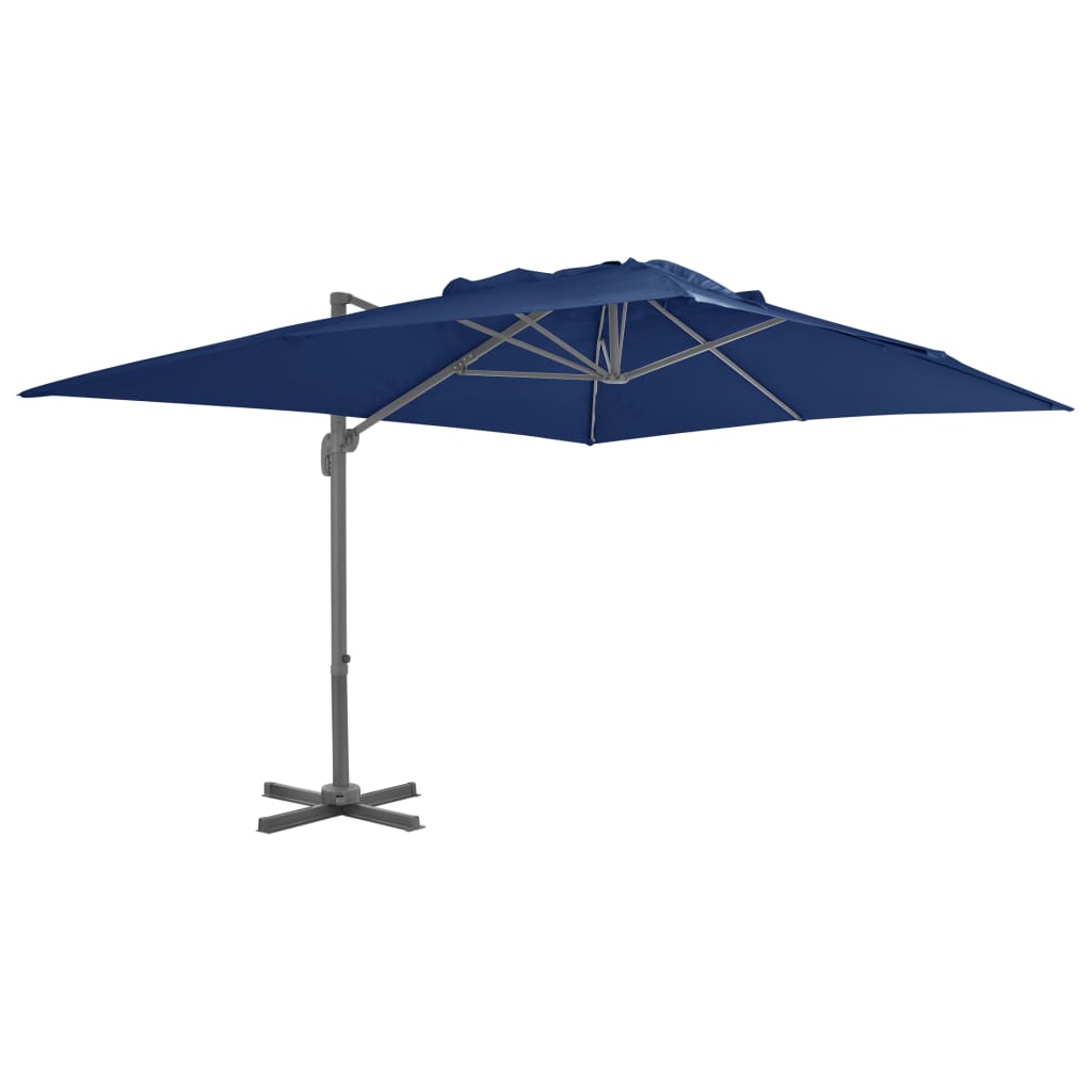 vidaXL Gembės formos skėtis su aliuminio stulpu, mėlynos spalvos, 4x3m