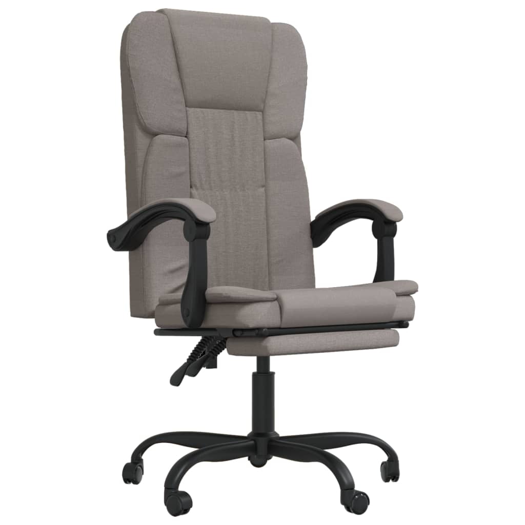 vidaXL Atlošiama biuro kėdė, taupe spalvos, audinys