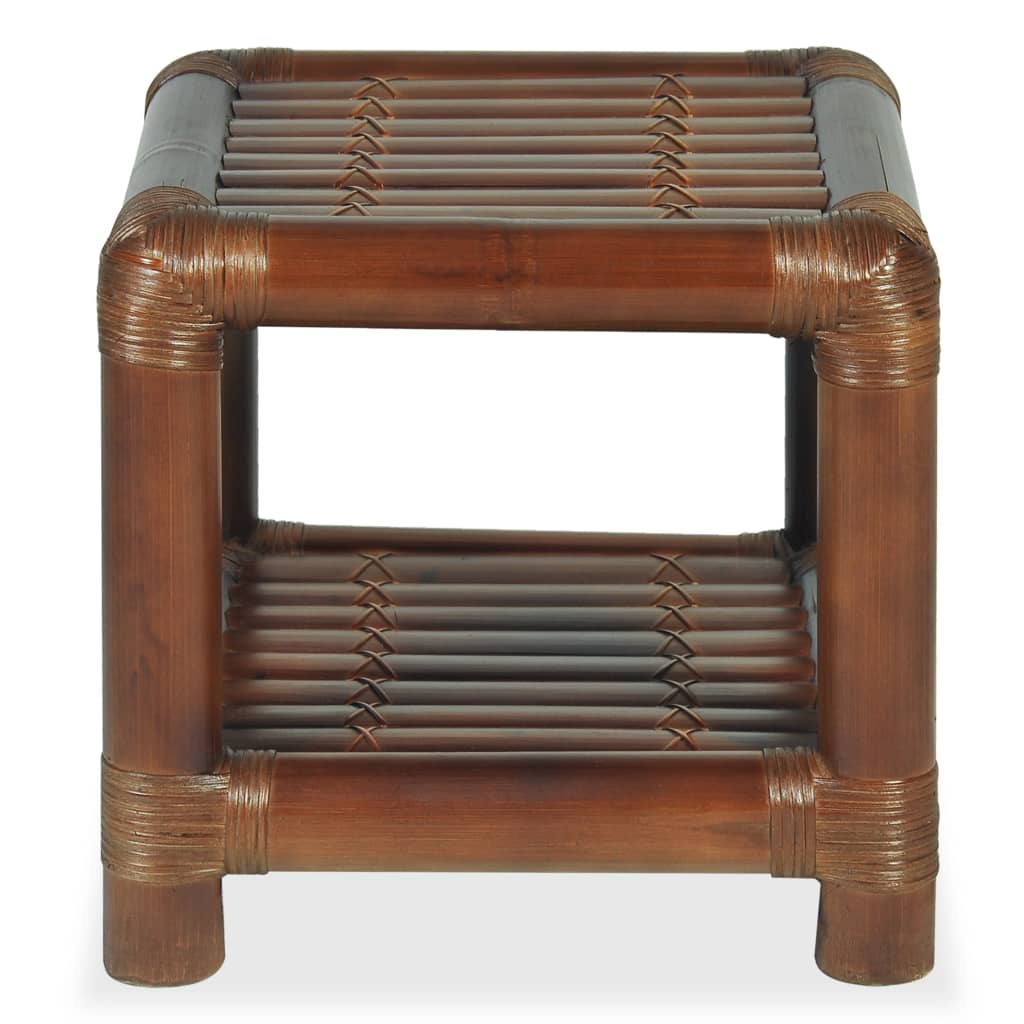 vidaXL Naktinis staliukas, 40x40x40 cm, bambukas, tamsiai rudas