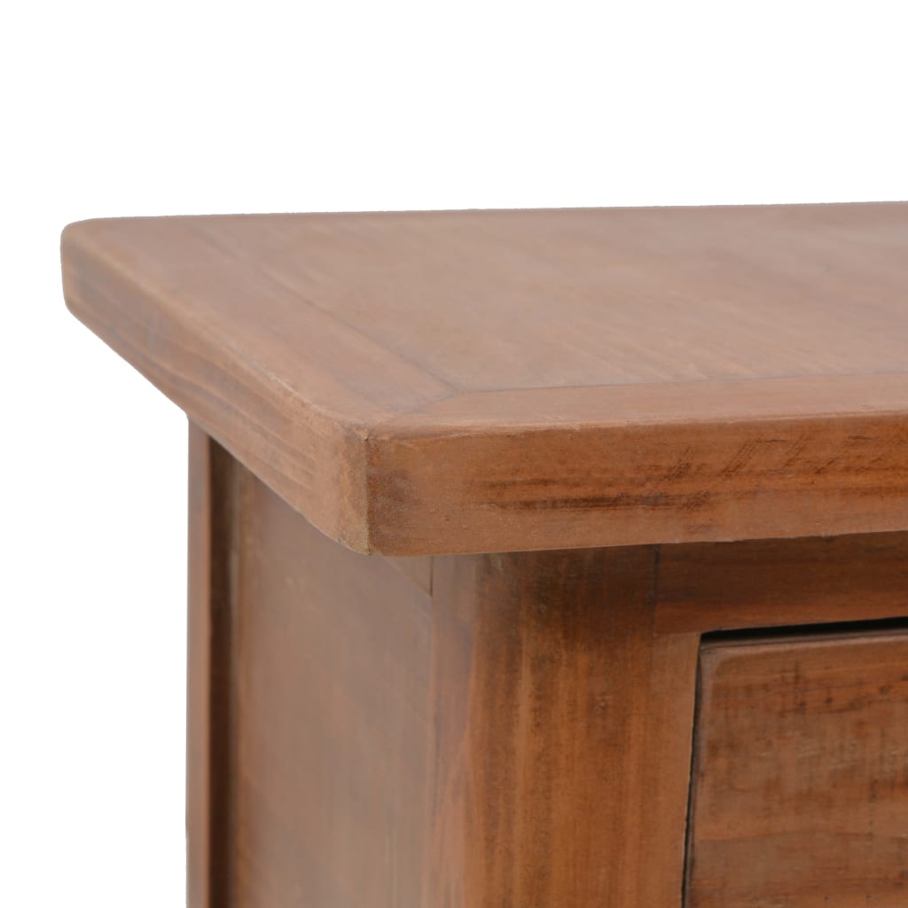 vidaXL Naktinis staliukas, rudas, 40x29x68 cm, eglės medienos masyvas