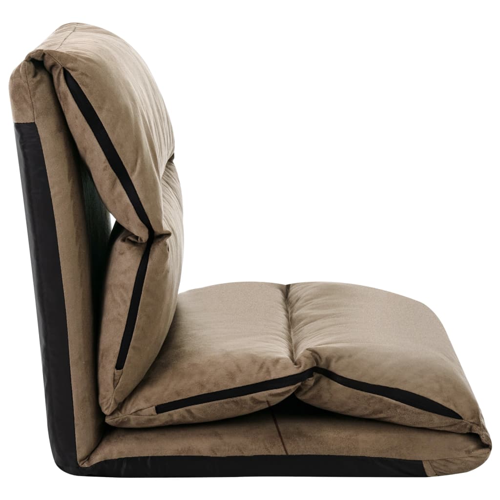 vidaXL Sulankstomas čiužinukas-kėdė, taupe spalvos, mikropluoštas