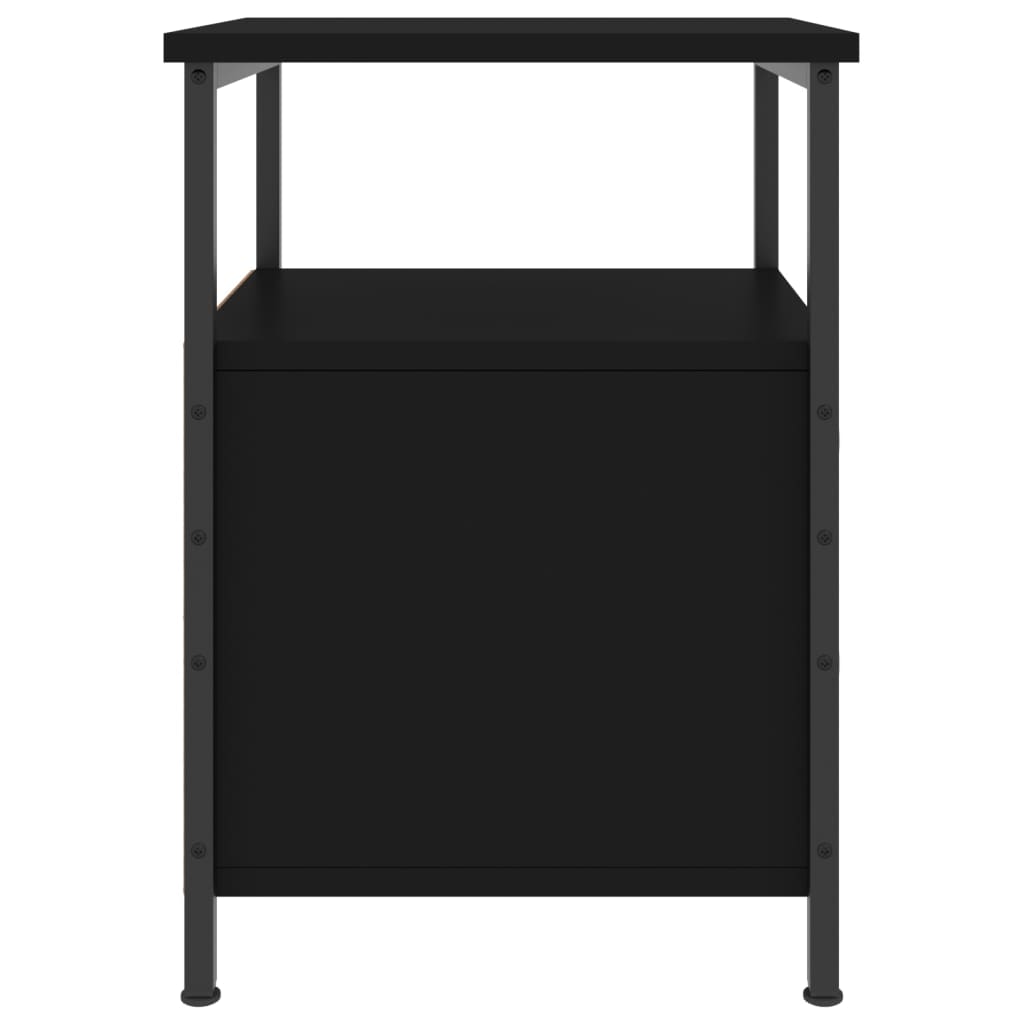 vidaXL Naktinė spintelė, juoda, 34x35,5x50cm, apdirbta mediena