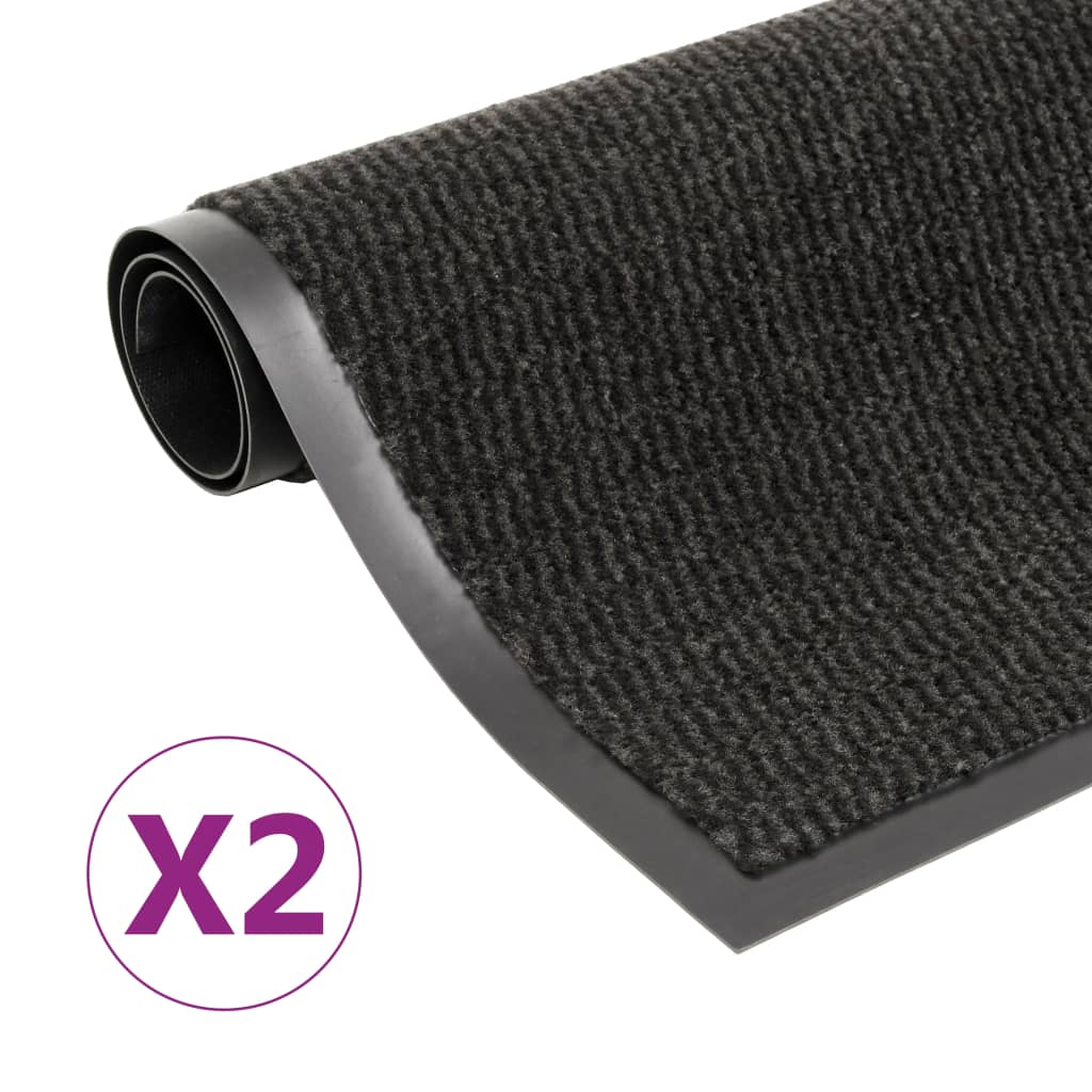 vidaXL Durų kilimėliai, 2vnt., juodi, 120x180cm, kvadratiniai