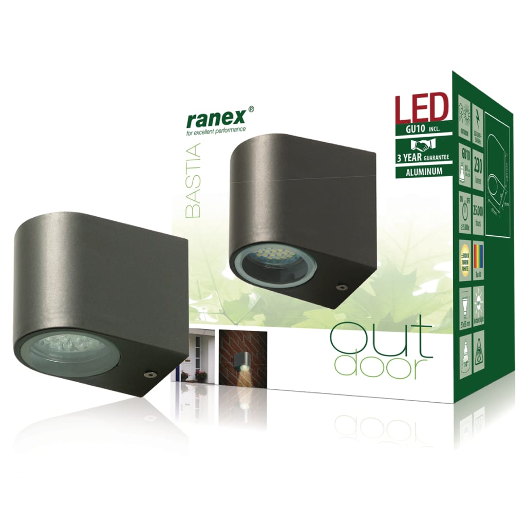 Ranex sien. šviestuvas, LED, 3W, pilkas, 5000.332