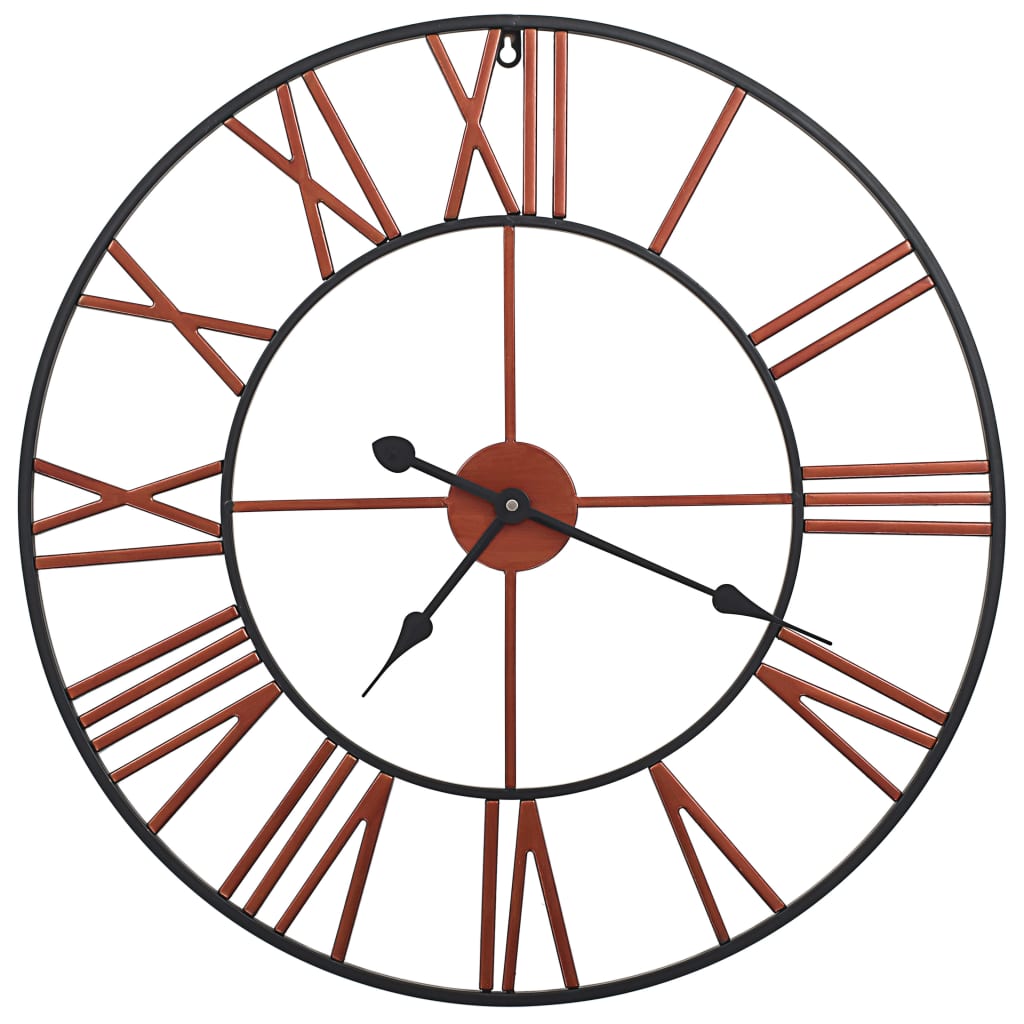 vidaXL Sieninis laikrodis, raudonos spalvos, 58 cm, metalas