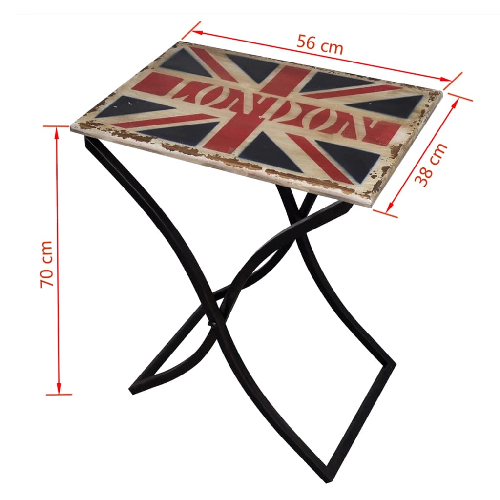 vidaXL Kavos staliukas, med., Jungtinės Karalystės vėliavos dizainas