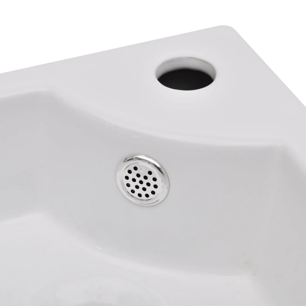 vidaXL Praustuvas su apsauga nuo vandens išsil., 45x32x12,5cm, balta