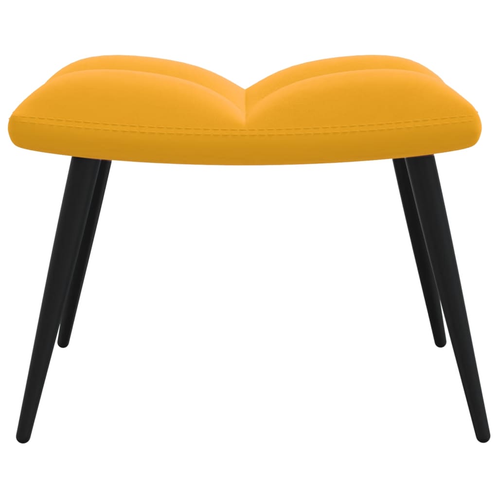 vidaXL Poilsio kėdė su pakoja, garstyčių geltonos spalvos, aksomas