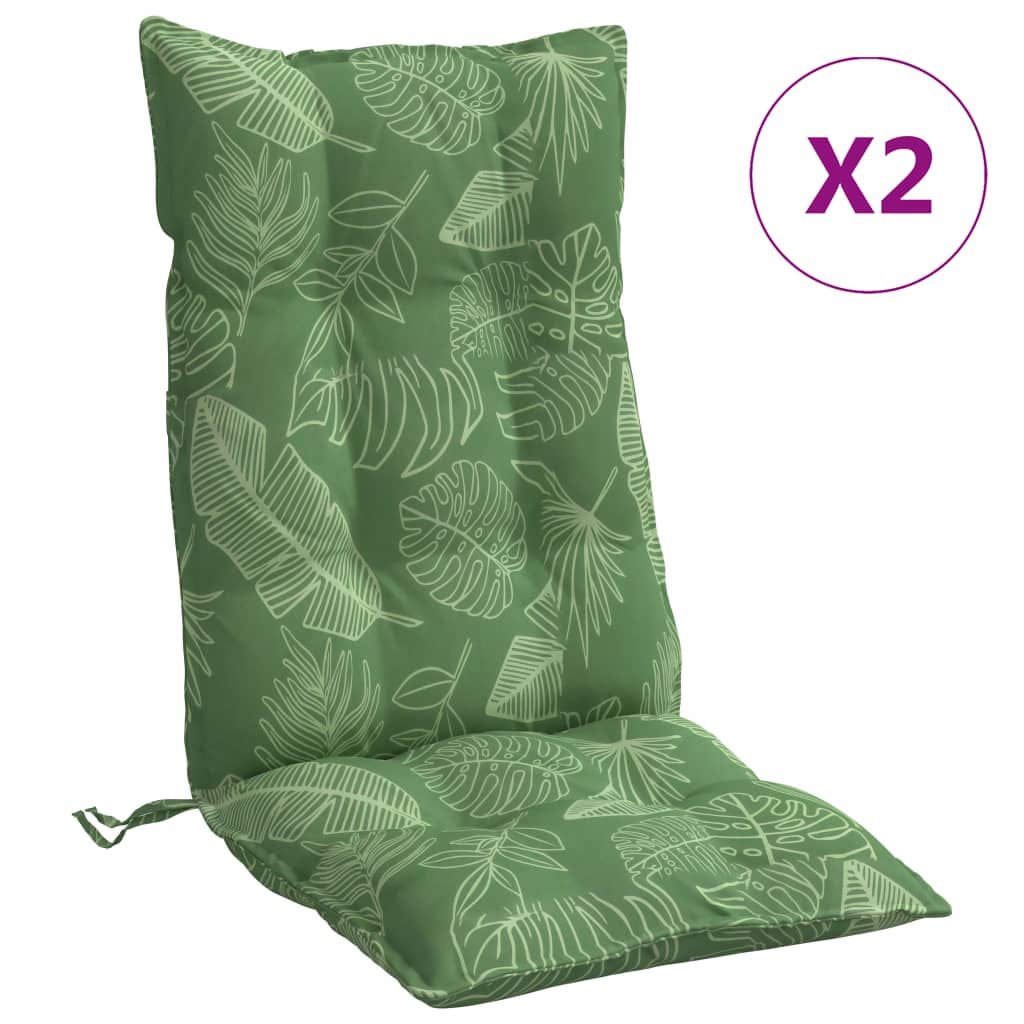 vidaXL Kėdės pagalvėlės, 2vnt., oksfordo audinys, su lapais