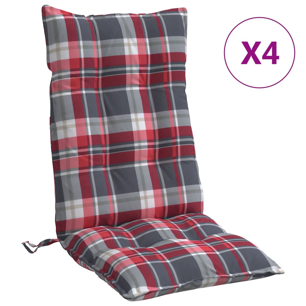 vidaXL Kėdės pagalvėlės, 4vnt., oksfordo audinys, languotos