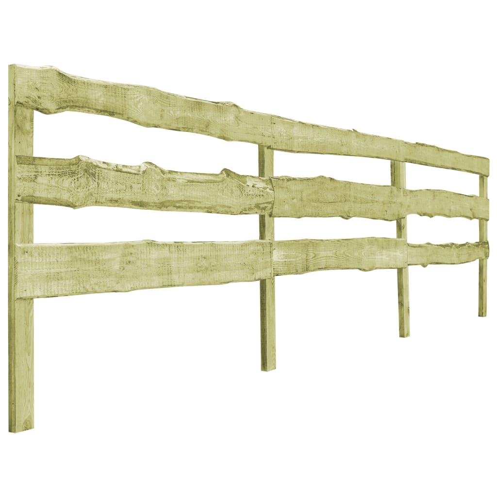 vidaXL Sodo tvoros su 3 skersiniais, 4vnt., 510x120cm, pušies mediena