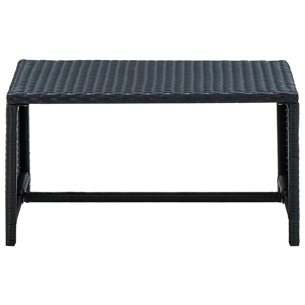 vidaXL Kavos staliukas, juodos spalvos, 70x40x38cm, poliratanas
