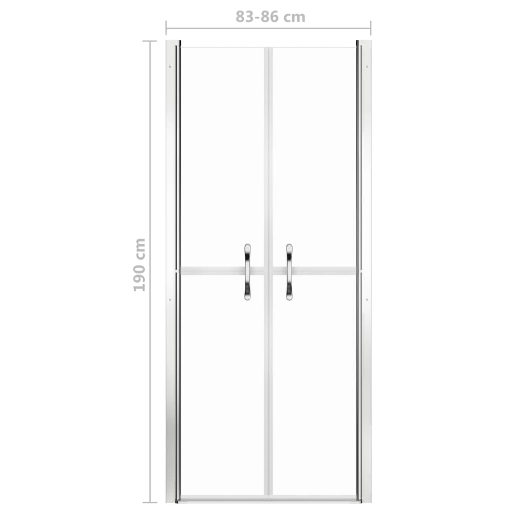 vidaXL Dušo durys, skaidrios, 86x190cm, ESG