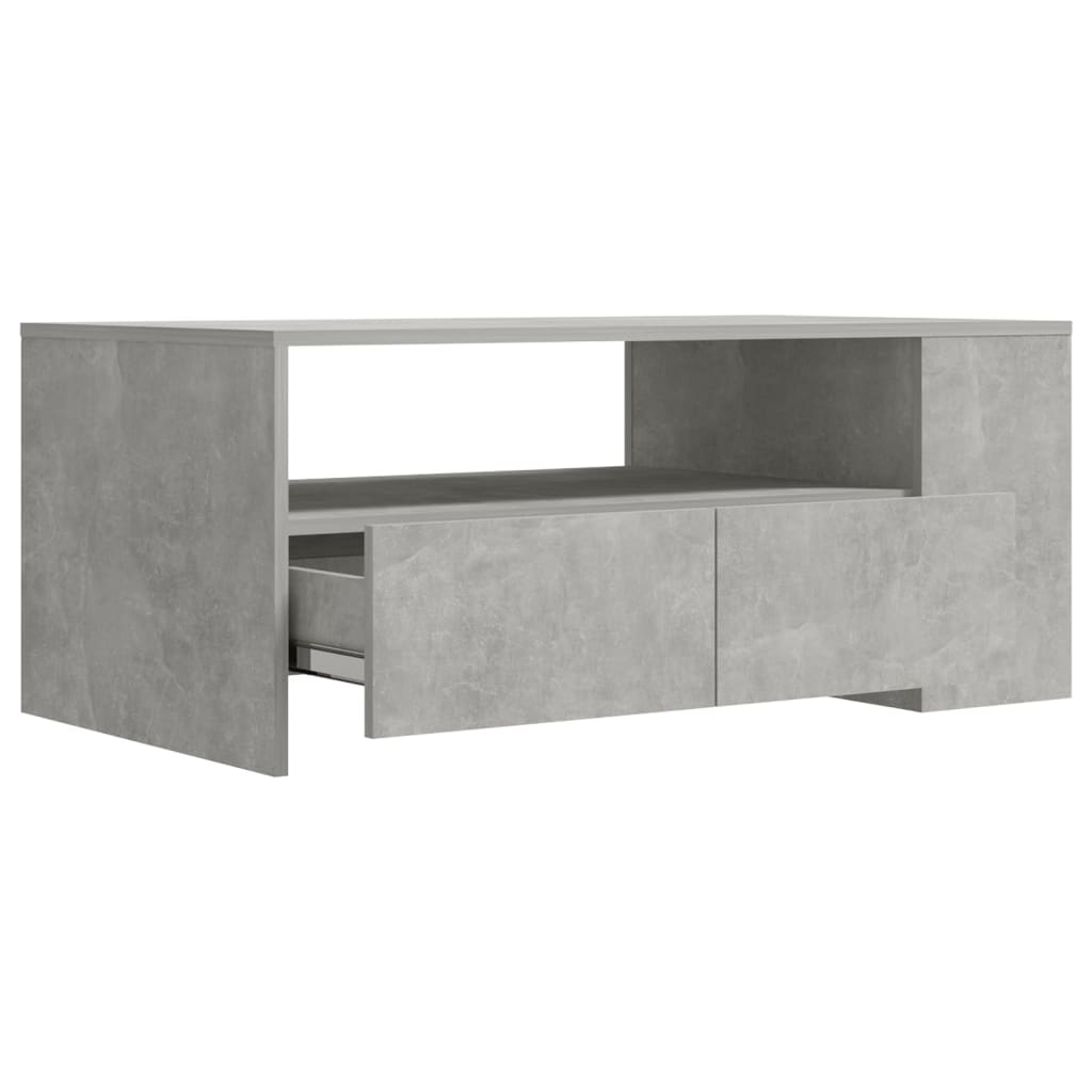 vidaXL Kavos staliukas, betono pilkas, 102x55x42cm, apdirbta mediena