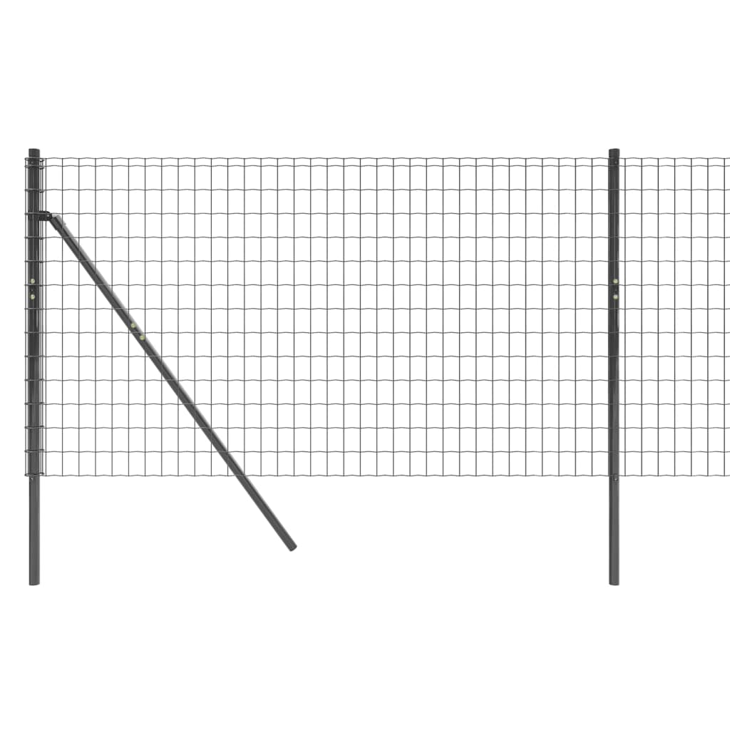 vidaXL Vielinė tinklinė tvora, antracito, 0,8x10m, plienas