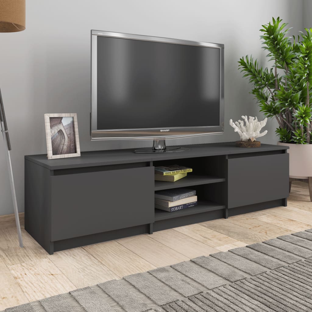 vidaXL Televizoriaus spintelė, pilka, 140x40x35,5cm, apdirbta mediena