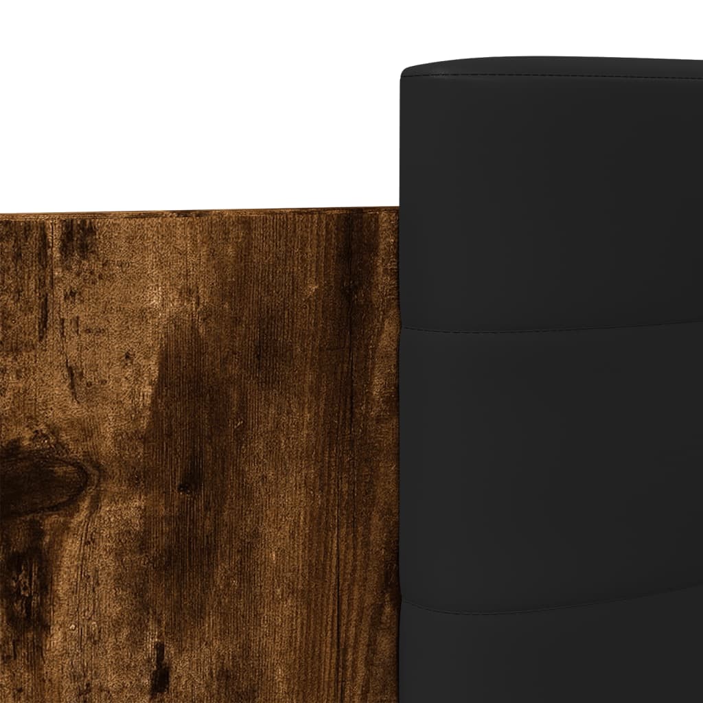 vidaXL Lovos rėmas su galvūgaliu, dūminio ąžuolo, 75x190cm, mediena