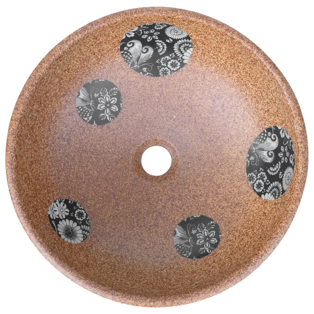 vidaXL Praustuvas ant stalviršio, rudas/mėlynas, 41x14cm, keramika