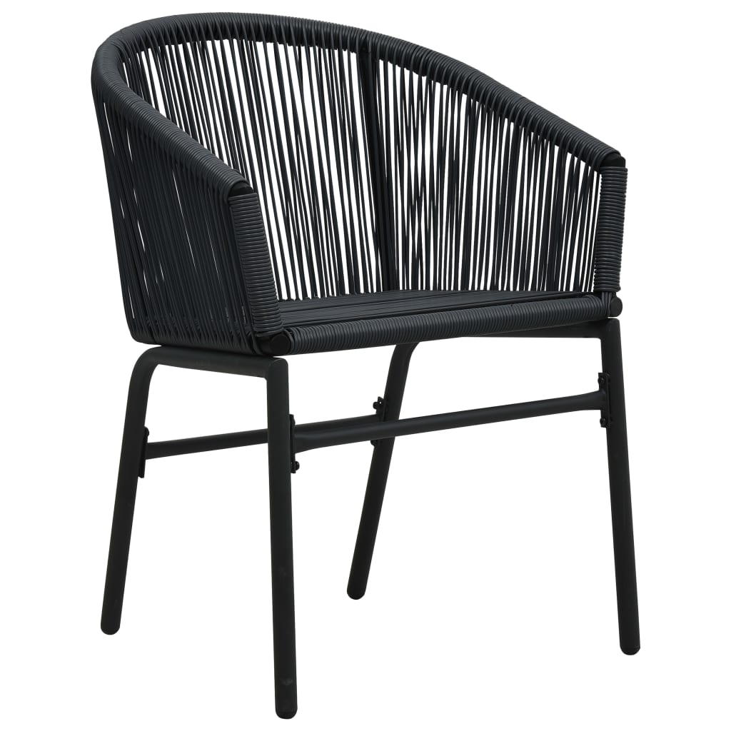 vidaXL Sodo kėdės, 2vnt., juodos spalvos, PE ratanas
