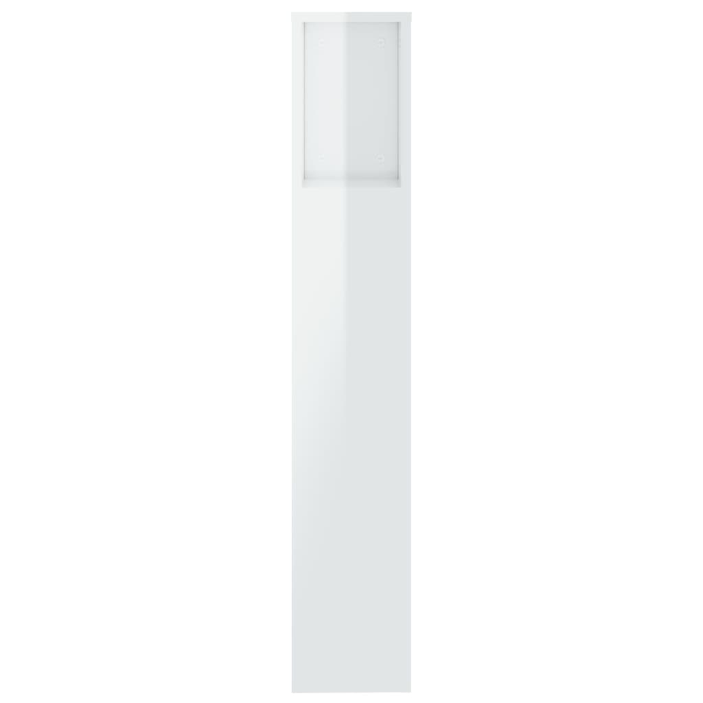 vidaXL Galvūgalis-spintelė, baltos spalvos, 200x18,5x104,5cm, blizgus