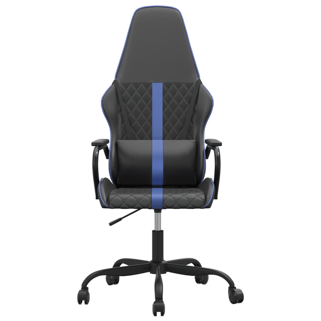 vidaXL Masažinė žaidimų kėdė, mėlynos ir juodos spalvos, dirbtinė oda