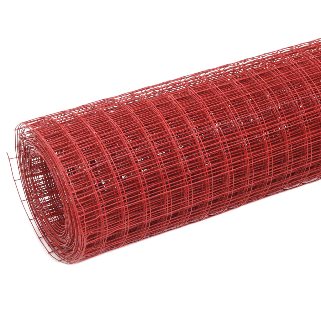 vidaXL Vielos tinklas su PVC danga, raudonas, 10x1m