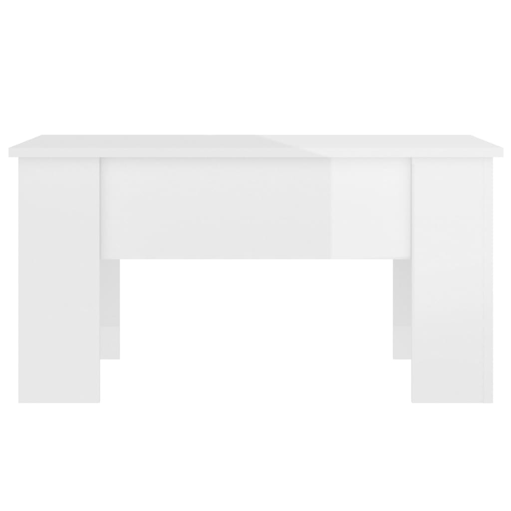vidaXL Kavos staliukas, baltas, 79x49x41cm, apdirbta mediena, blizgus
