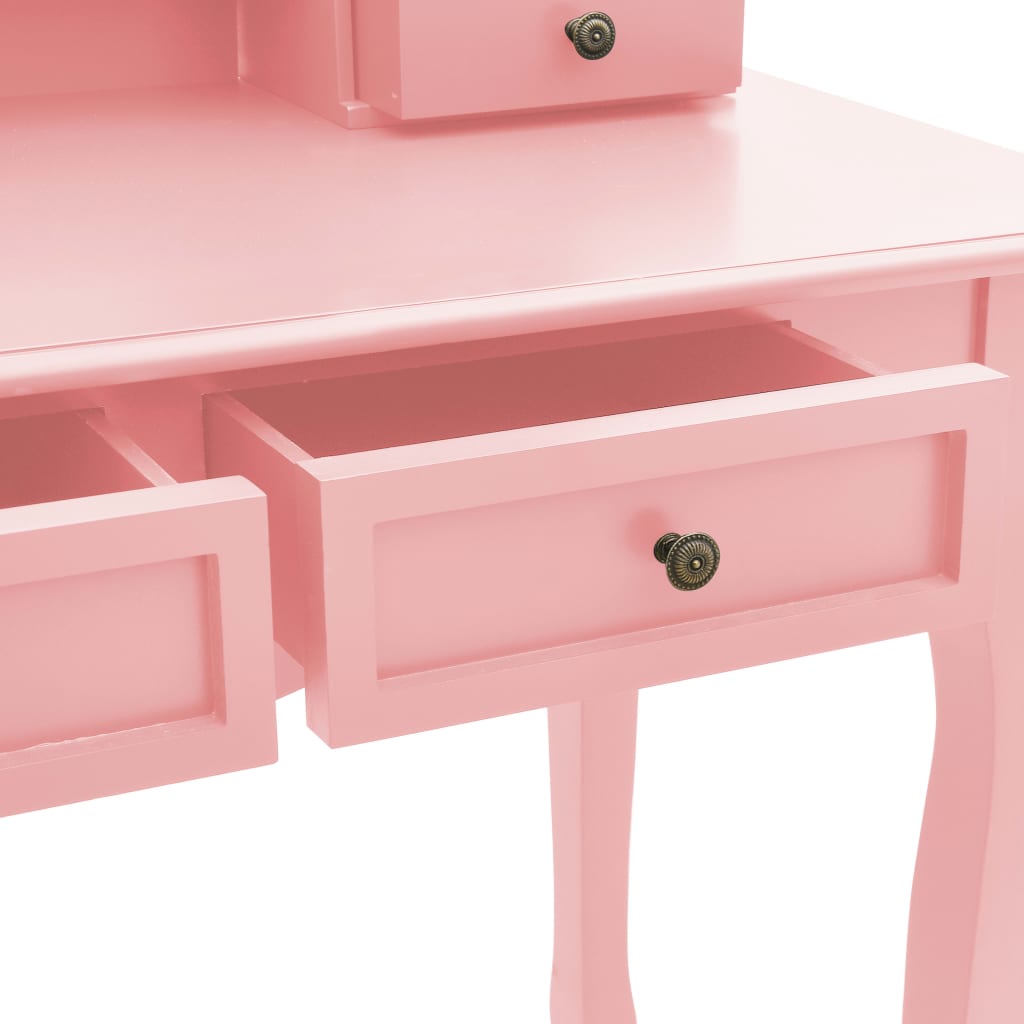 vidaXL Kosmetinio staliuko rinkinys, rožinis, 100x40x146cm, paulovnija