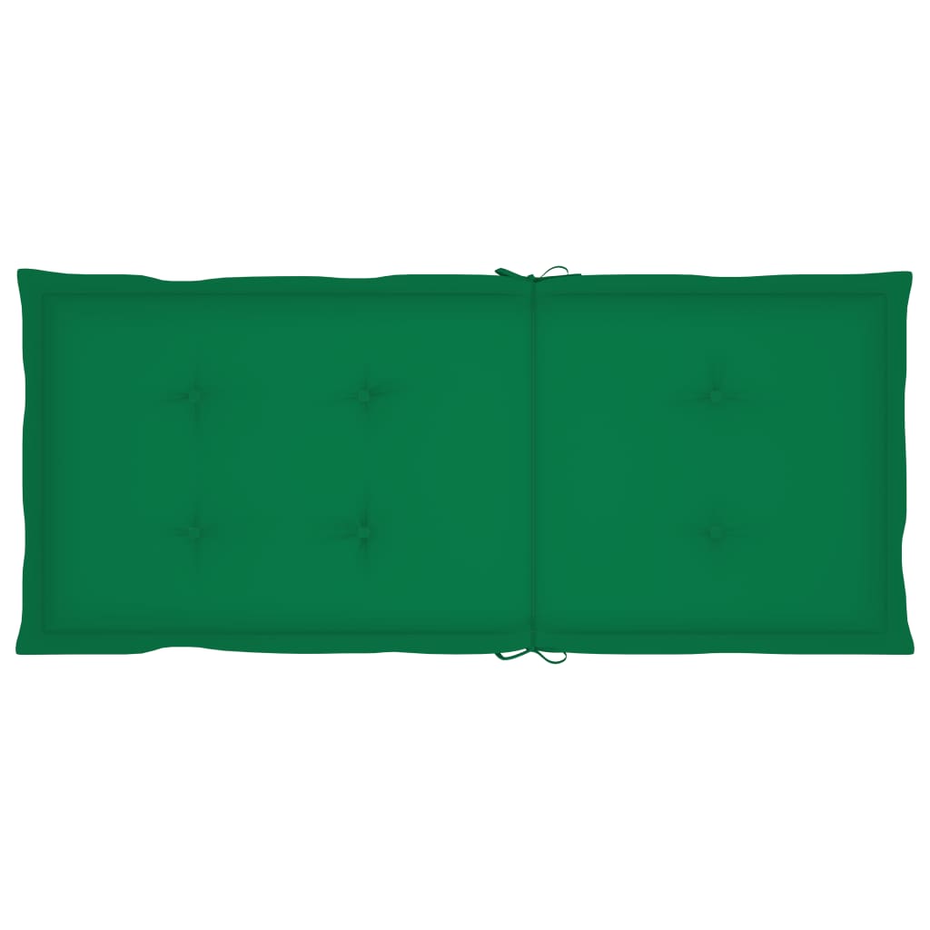 vidaXL Sodo kėdės su žaliomis pagalvėlėmis, 2vnt., tikmedžio masyvas