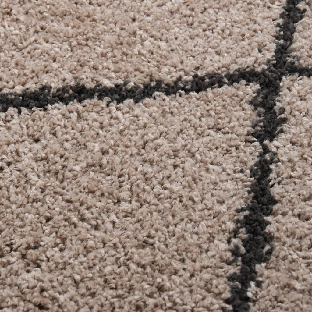 vidaXL Shaggy kilimas, smėlio/antracito, 200x290cm, aukšti šereliai