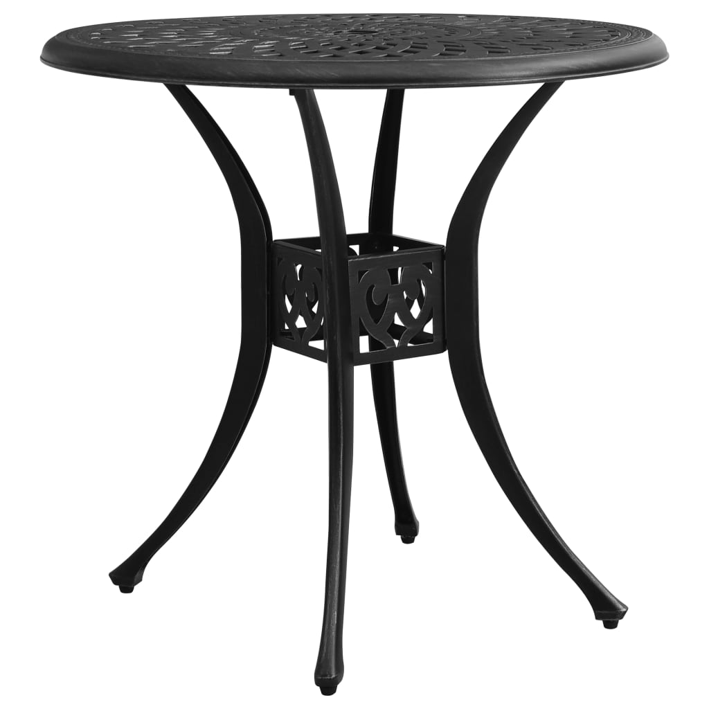 vidaXL Sodo staliukas, juodos spalvos, 78x78x72cm, lietas aliuminis