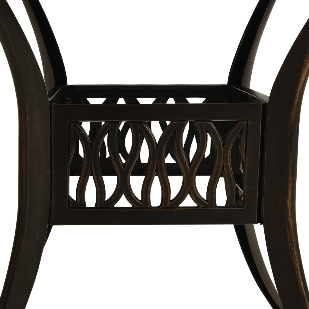 vidaXL Bistro baldų komplektas, 3 dalių, bronzinis, lietas aliuminis