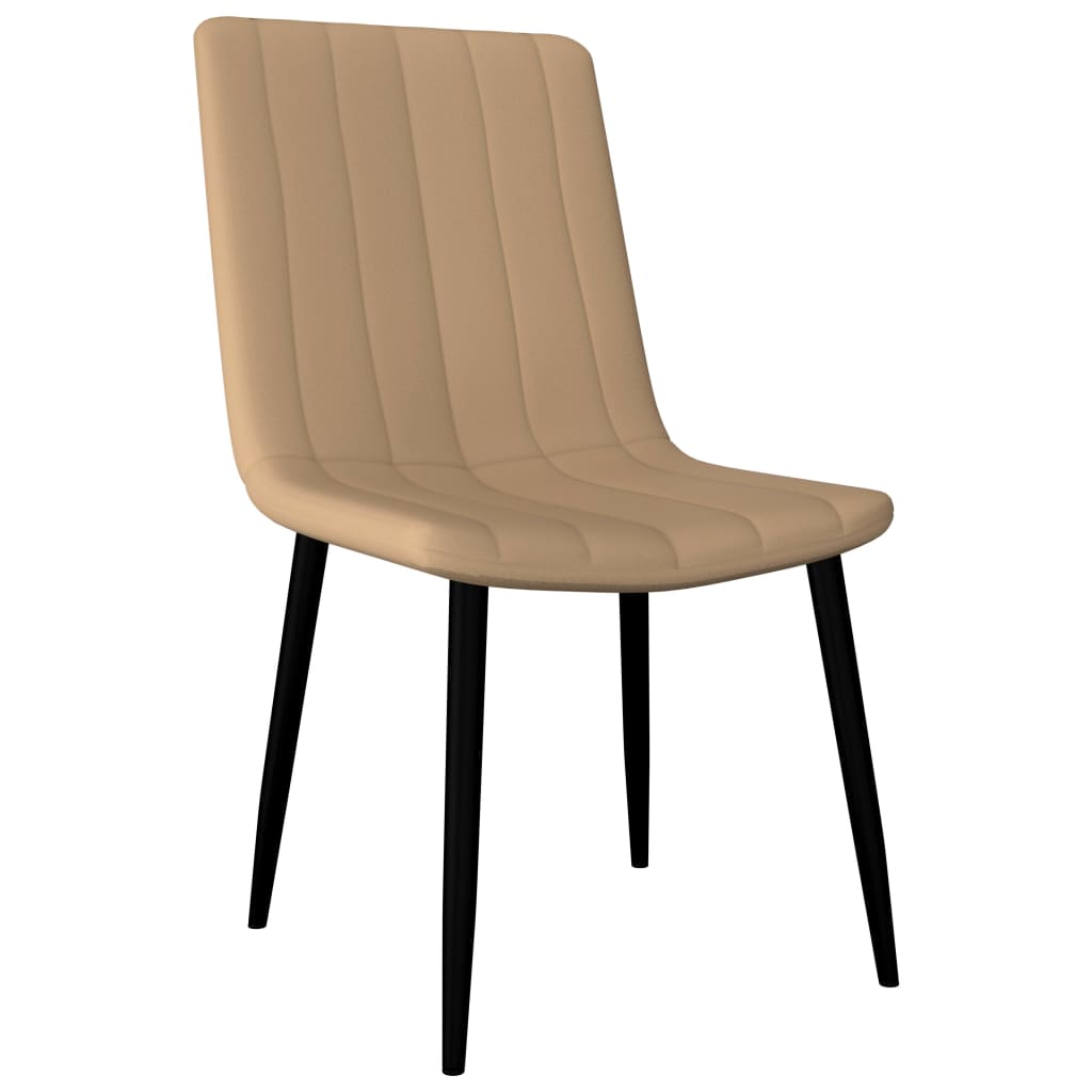 vidaXL Valgomojo kėdės, 6 vnt., kreminės spalvos, dirbtinė oda