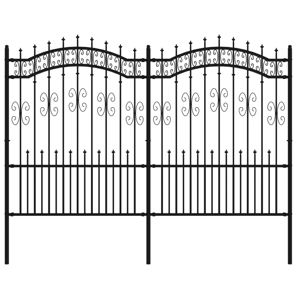 vidaXL Sodo tvora su smailiomis viršūnėmis, juoda, 190cm, plienas