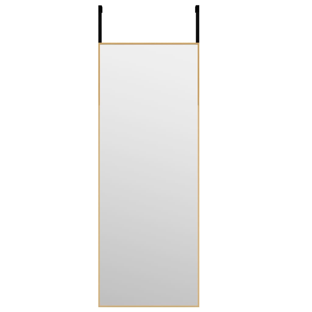 vidaXL Veidrodis ant durų, auksinis, 30x80cm, stiklas ir aliuminis