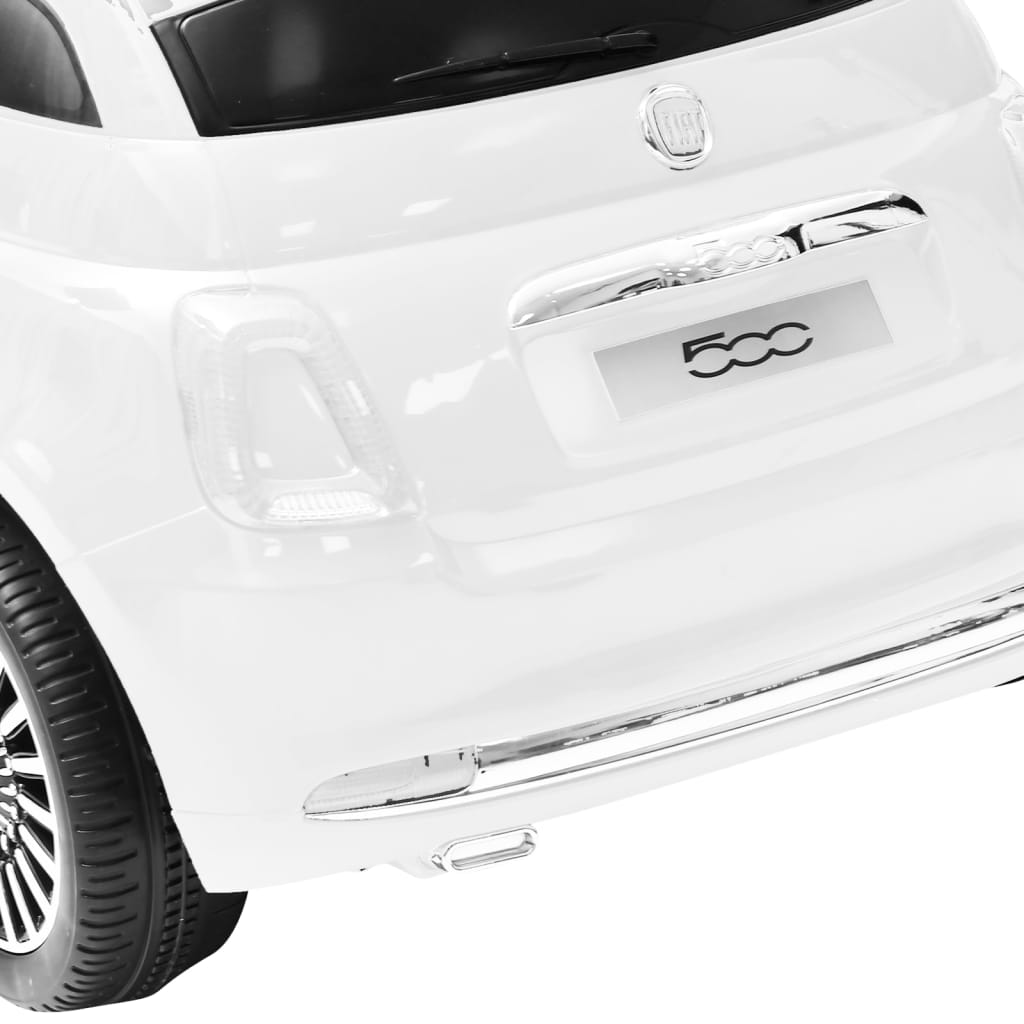 vidaXL Elektrinis vaikiškas automobilis Fiat 500, baltos spalvos