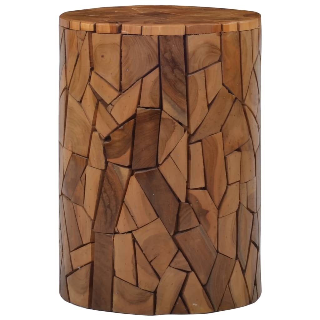 vidaXL Mozaikinė taburetė, rudos spalvos, tikmedžio medienos masyvas