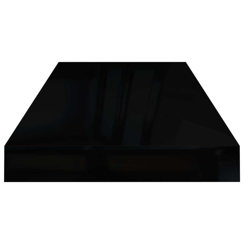 vidaXL Pakabinama sieninė lentyna, juoda, 60x23,5x3,8cm, MDF, blizgi