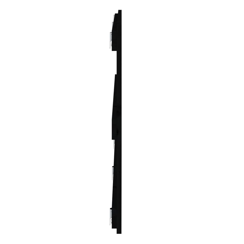 vidaXL Sieninis galvūgalis, juodas, 204x3x60cm, pušies masyvas