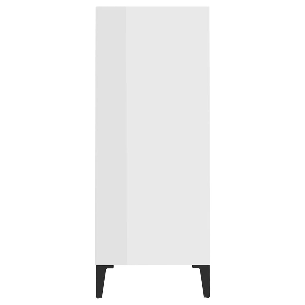 vidaXL Šoninė spintelė, blizgios baltos spalvos, 57x35x90cm, MDP