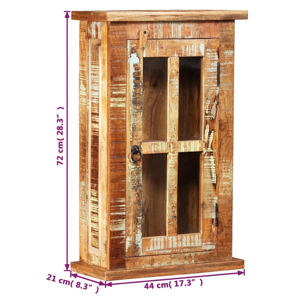 vidaXL Sieninė spintelė, perdirbtos medienos masyvas, 44x21x72cm