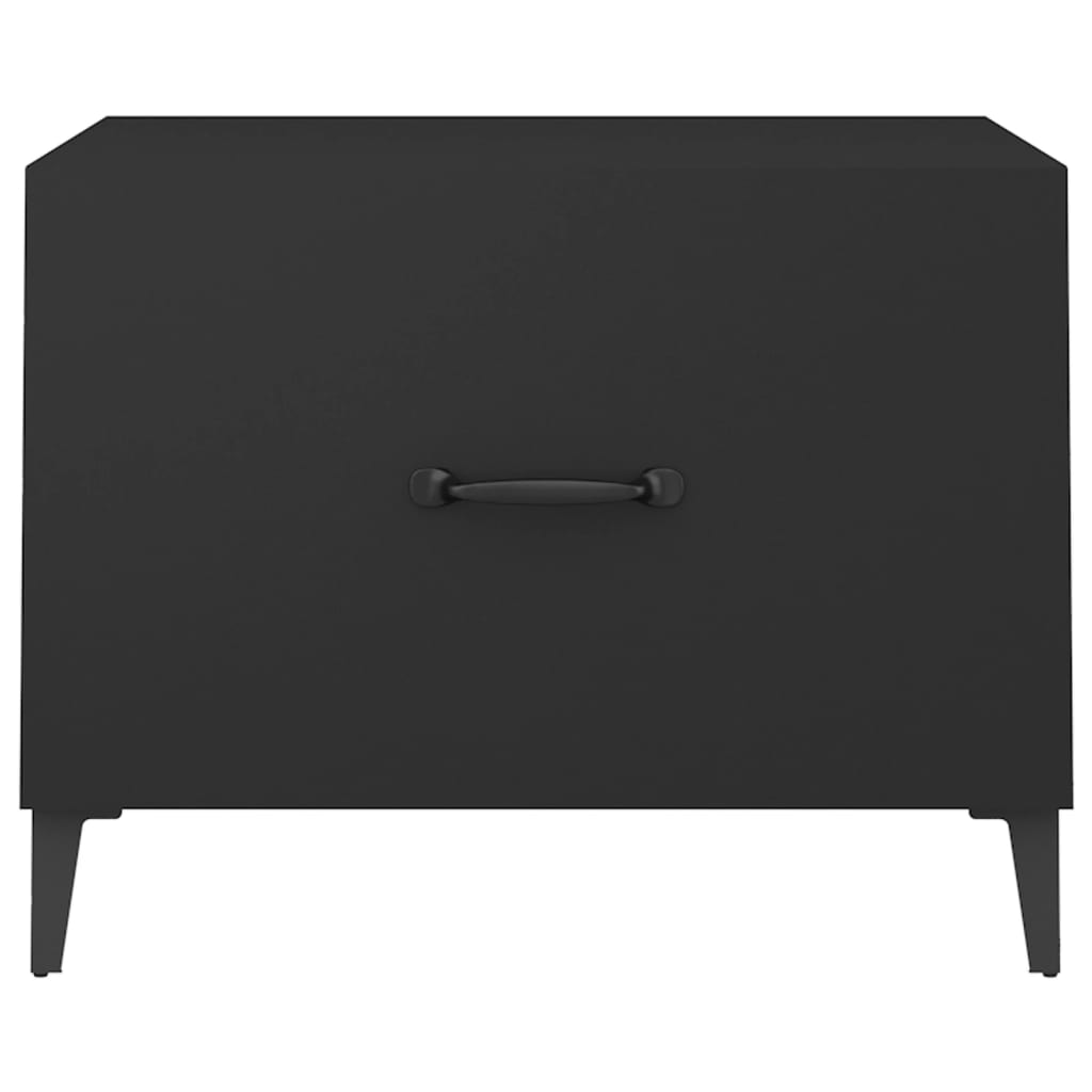 vidaXL Kavos staliukas su metalinėmis kojelėmis, juodas, 50x50x40cm
